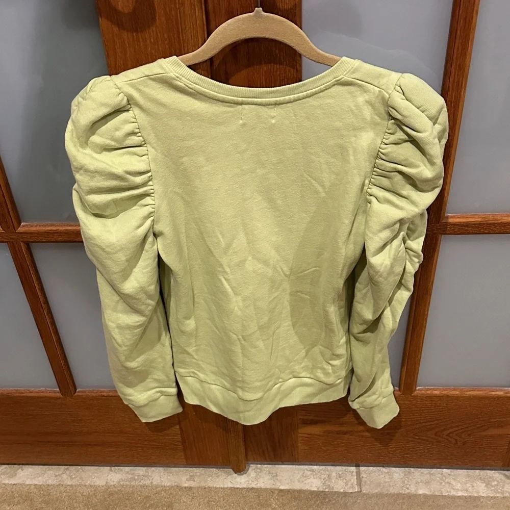 Nation LTD Sage Green Puff Sleeve Sweatshirt​ - Picture 4 of 6